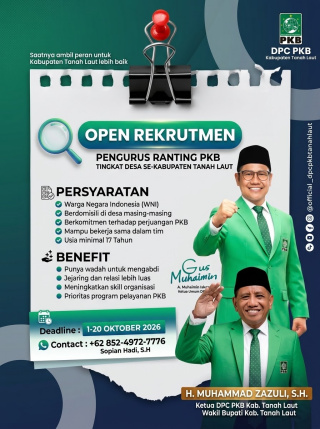 PKB Tala Buka Rekrutmen Pengurus Ranting di 135 Desa, Dibuka hingga 20 Oktober
