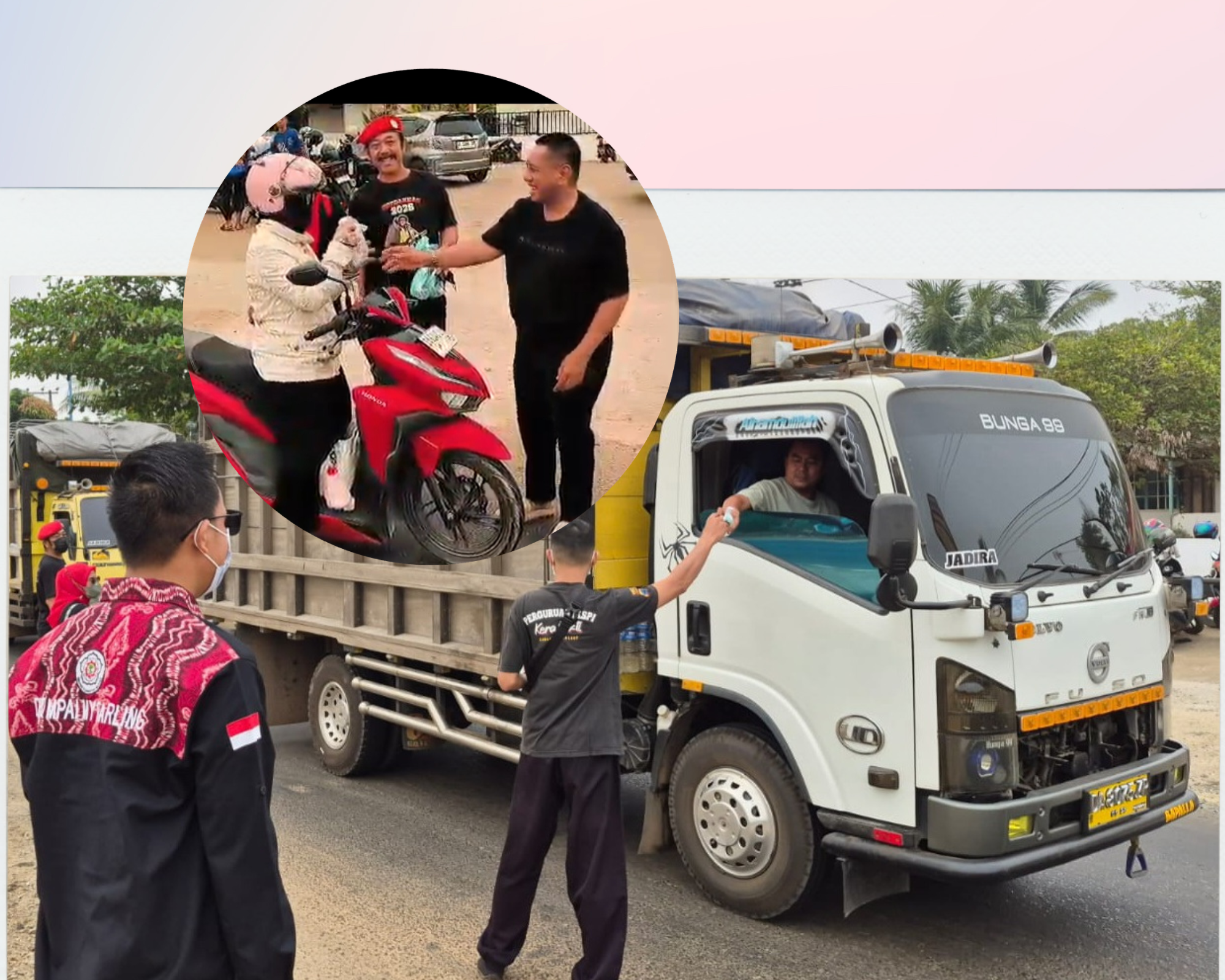 Pegiat Lingkungan Bagikan 1.000 Masker di Tala, Wabup HM Zazuli Spontan Ikut Turun ke Jalan