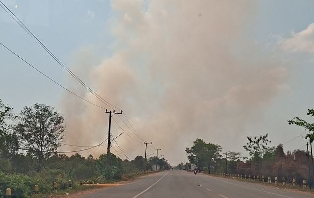 Karhutla Kembali Berkobar di Pengayuan, Asap Tebal Membubung di Jalur Pelaihari–Banjarmasin
