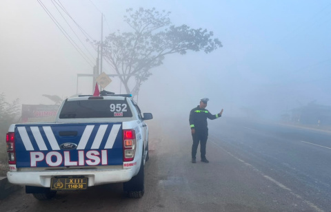 Kabut Asap Kembali Mengintai, Polres Tala Perkuat Patroli Jalan A Yani